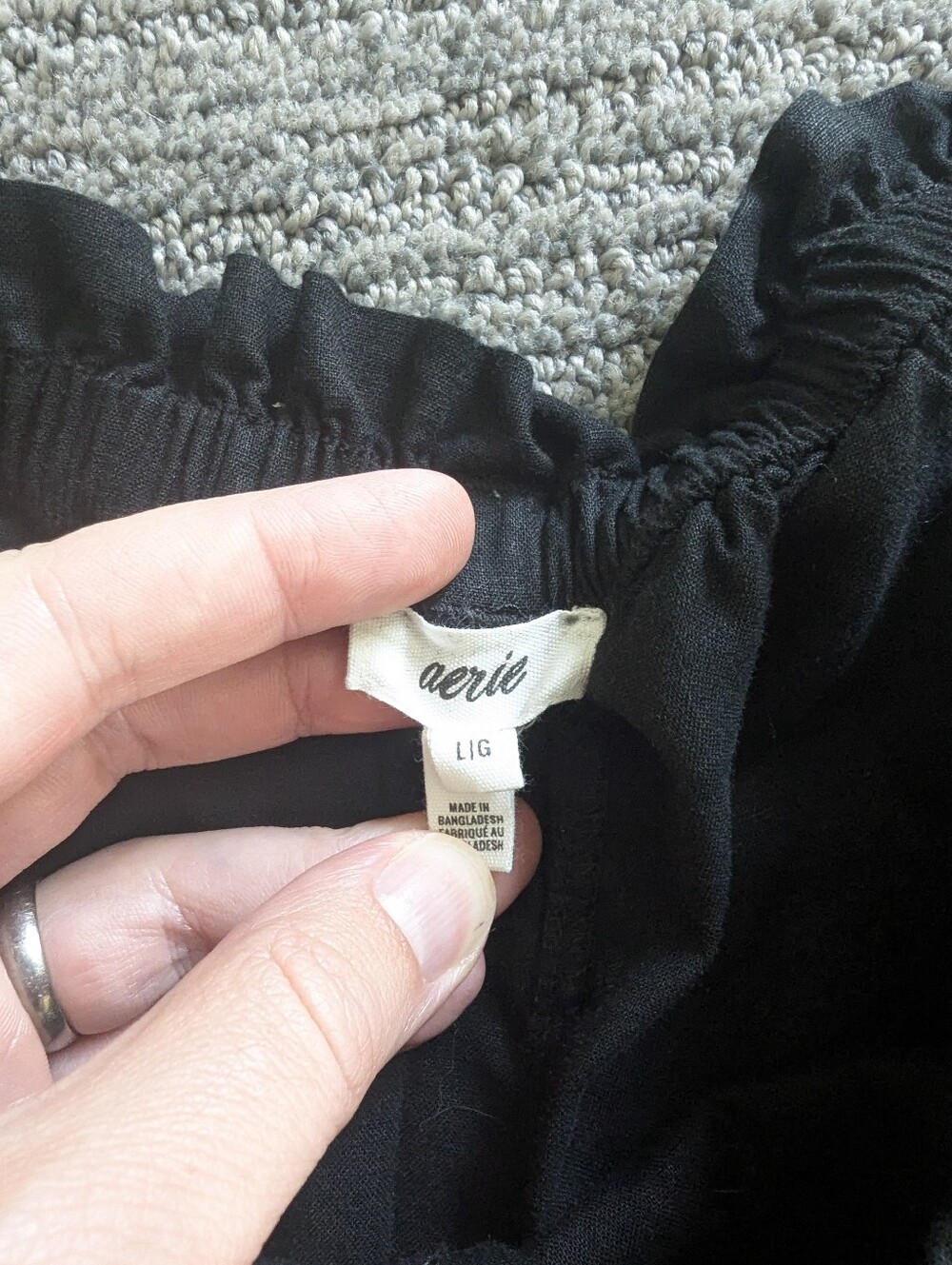 Aerie High-Waisted Wide-Leg Linen-Blend Pants Black Breathable Vacation Beach - Picture 2 of 8